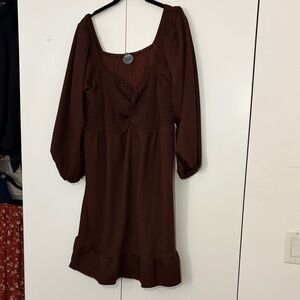 Arula Long Sleeve Brown Women's Dress Size A/XL